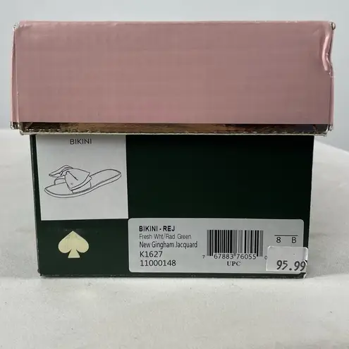 Kate Spade  Bikini Bow Slide Sandal in Gingham‎ Size 8