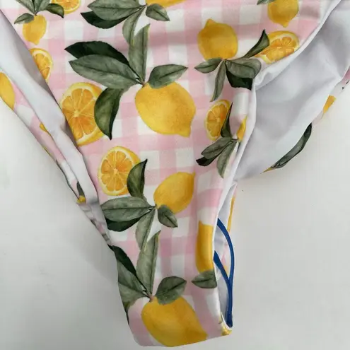 CAPITTANA Lina Bikini Bottom Size Large High Waist Lemon Vichy NWT Swim Beach Yellow