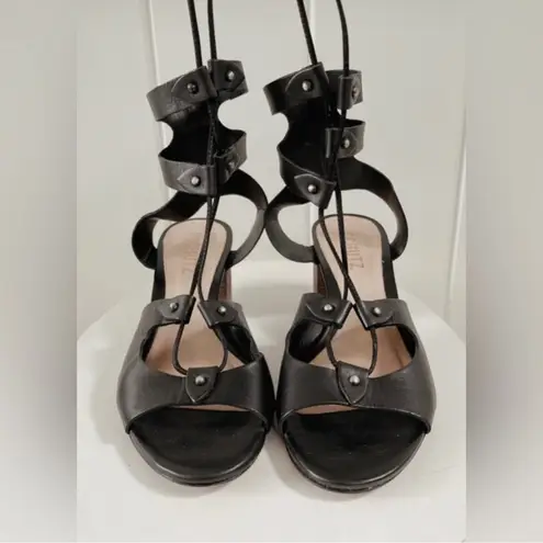 Schutz Monik Black Leather Lace Up Gladiator Heels Block Heel Women 7.5
Modern