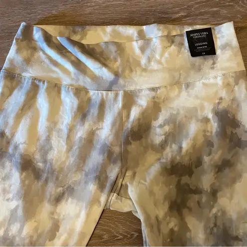 Simply Vera Grey White Tie Dye Leggings Size 2X