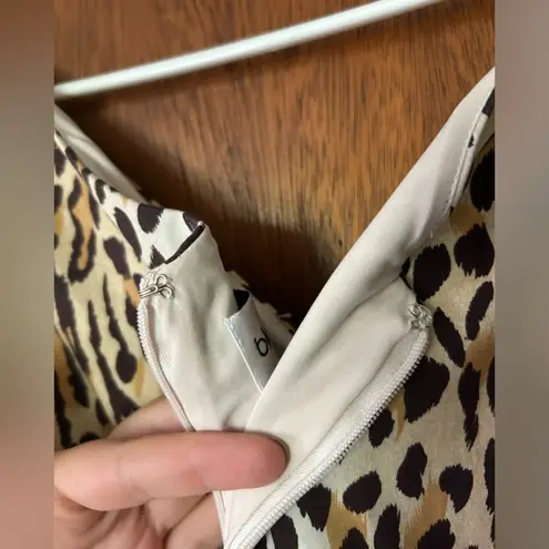 Bloomingdales Vintage 90s Bloomingdale’s animal print v neck sleeveless sheath dress size 10P