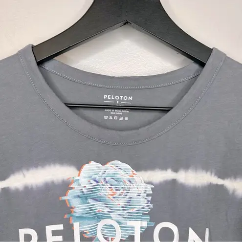 Peloton Grey Tie Dye Studio Side Slit Floral Graphic Muscle Tank Size S