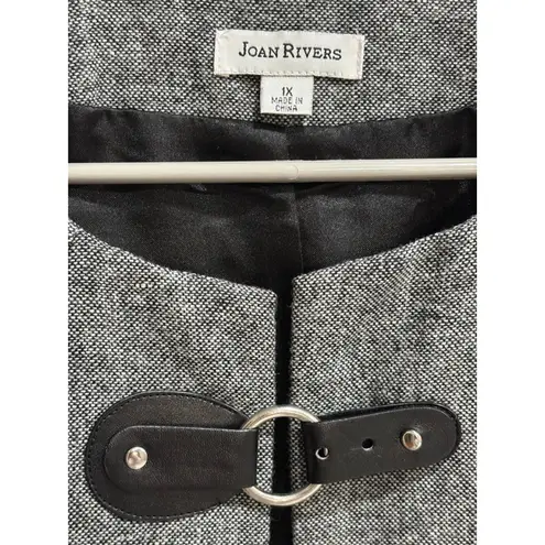 Joan Rivers Black/White Cape Jacket 1X Wool Blend