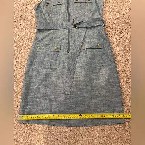 Sharagano Belted Sleeveless Full-Zip Boho Shirt Dress