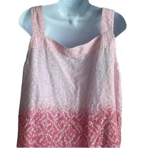 Westbound Women Linen Blend Top XL Ombre Pink Square Neck Flowy Boho Festival