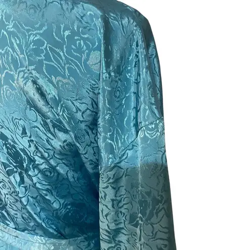 Vintage Ashley Amos Long Sleeve Blue Satin Feel Robe Women’s M Size M