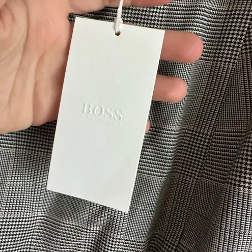 Hugo Boss Delray Natural Wool Stretch Check Sheath Dress NWT 10