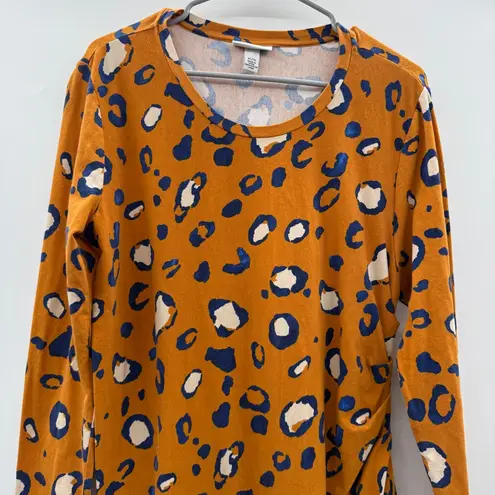 3.1 Phillip Lim x Target Long Sleeve Ruched Cheetah Print Knee Length Dress XL Orange