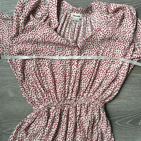 Zadig & Voltaire Rinka Heart-print Dress In Red Silk Small