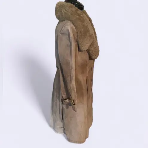 Avanti Women Penny Lane 70s Vtg Coat - Western Double Breasted Boho Hippie Suede