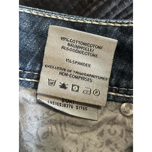 Silver Jeans Suki Bootcut Med Wash Low Rise Embroidery Size 27x30 Western Boho