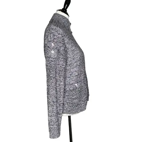 Jamie Sadock Textured Full Zip Sweater Women Size L Cozy Pockets Cabincore Purple Size L