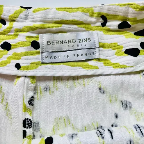 Bernard Zins Paris Aude Women's Pants 10 Made in France 100% Cotton Summer Chic Green