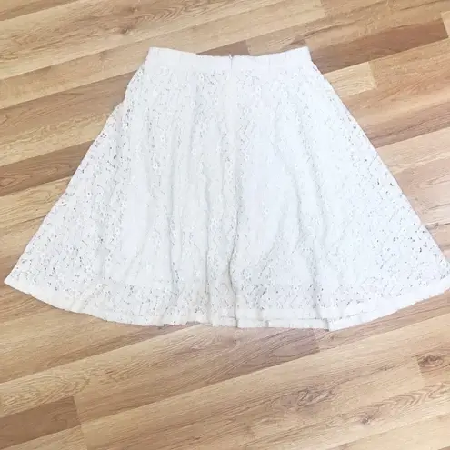 Grace Elements Ivory Cream Lace Midi Skirt A-Line Fit & Flare Size Small New