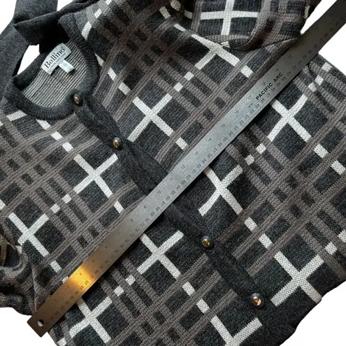 Vintage 80’s Bellino Paris knitted wool blend cardigan & pleated skirt set Gray Size 12