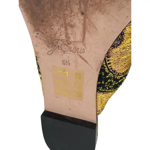 J. Crew Marna Emboirdered Slider Flat Womens 6.5 Metallic Quiet Luxury Mule Shoe Gold