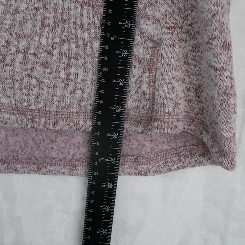 Kyodan Outdoor Hoodie Womens XL Pink Marled Quarter Zip Fleece Thumbholes Cozy