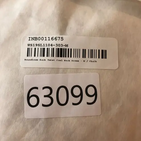 Neiwai Boundless Back Twist Cowl Neck Dress Midi Racerback Chalk M/4 Size M