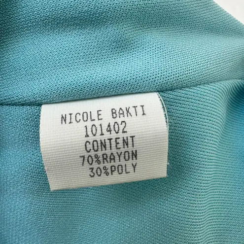 Nicole Bakti Halter Maxi Gown Sky Blue Size Medium Old Money Formal Y2K Glam