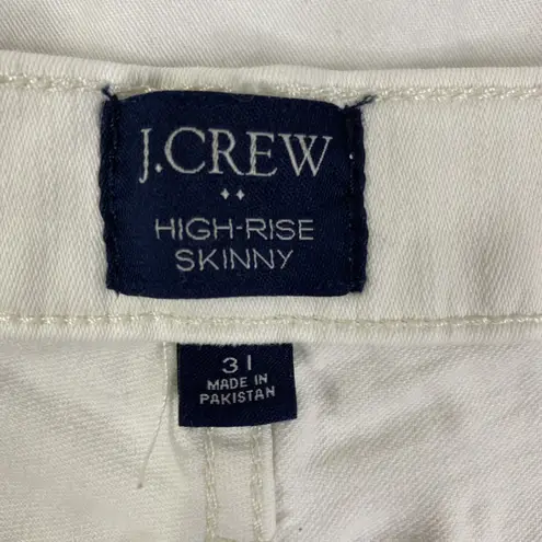 J.Crew  Jeans Women's White Sz 31 High Rise Skinny Slim‎ Fit Cropped Denim EUC
