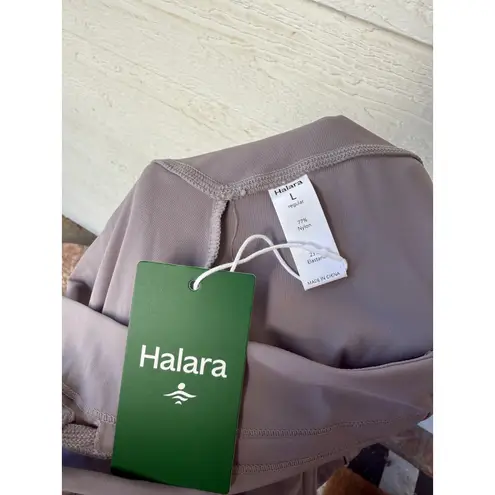 Halara High Waisted Jogger Pants Gray Nylon Blend Drawstring Pockets Size Large