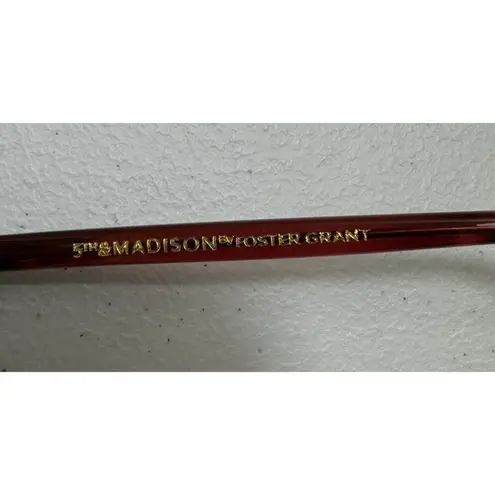 5TH & Madison " ELANA WIN " Transparent Red Striped Reading Glasses Frames Only