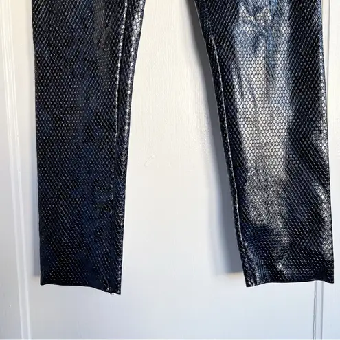 Commando • Faux Leather Animal-Print Leggings in Navy Snake blue black reptile