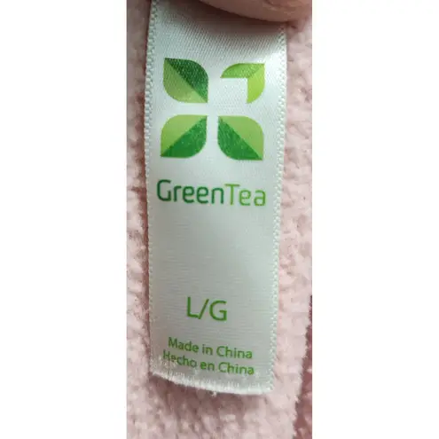 Green Tea Rosé All Day Pink Rose Sweatshirt Ladies Large Casual Cozy Cute Large Pink