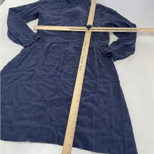 See By Chloe Dress Womens 36 Small Dark Denim Blue Mock Neck Crepe Mini