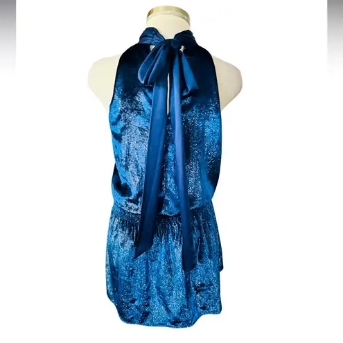 Ramy Brook Lori Metallic Velvet Blouson Mini Dress Size Small