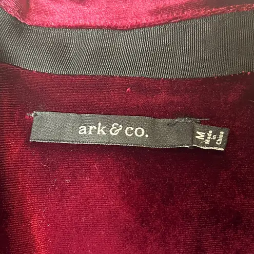 ark & co. Women's M Burgundy Velvet Blazer Single Button Jacket Red Size M