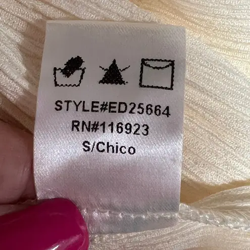 easel  Puff Sleeve Tiered Mini Babydoll Dress Ivory Small Flowy Romantic Boho NWT