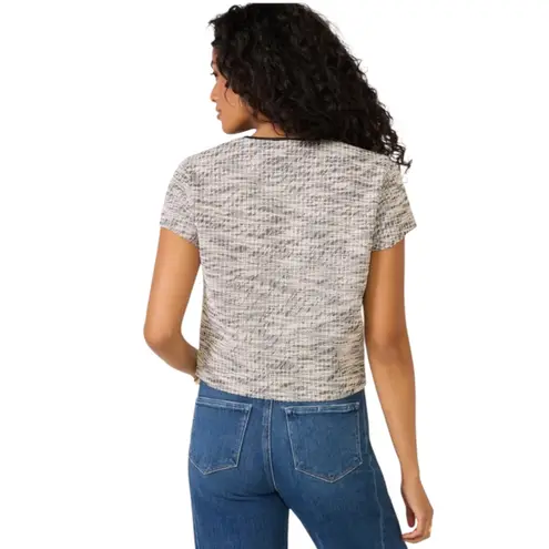 Evereve Margo Short-sleeve Black and White Tweed Jacket-size Large