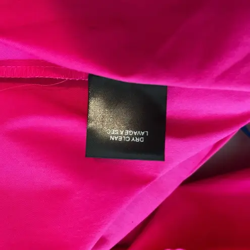 Badgley Mischka Hot Pink size 14 Tie Flare Cotton Blend Coastal Halter D…