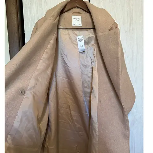 Abercrombie & Fitch  Short Wool Blend Light Tan Coat Size XL Petite - Image 5