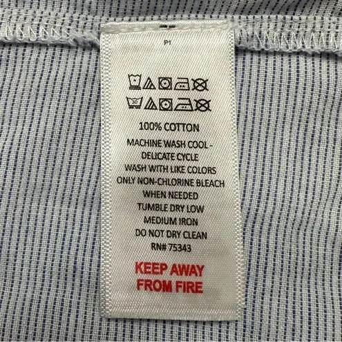 Sigrid Olsen Sleepwear 100% Cotton Eyelet Button Down Top