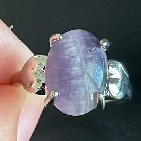 Amethyst Natural purple  S925 silver women ring size 9