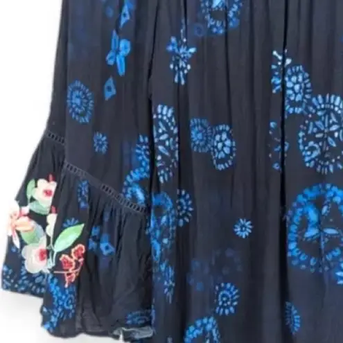 Johnny Was heavily embroidered Annia Off The Shoulder Cover Up/ Dress NWT