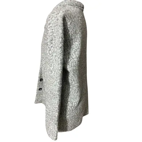 Club Monaco Bouclé Knit Coat XS Gray Open Front Wool Blend Textured Jacket