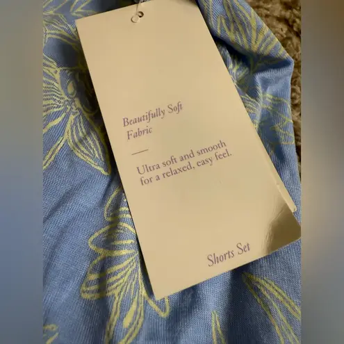 Stars Above blue yellow floral pajama lounge shorts & tank top set - size xl