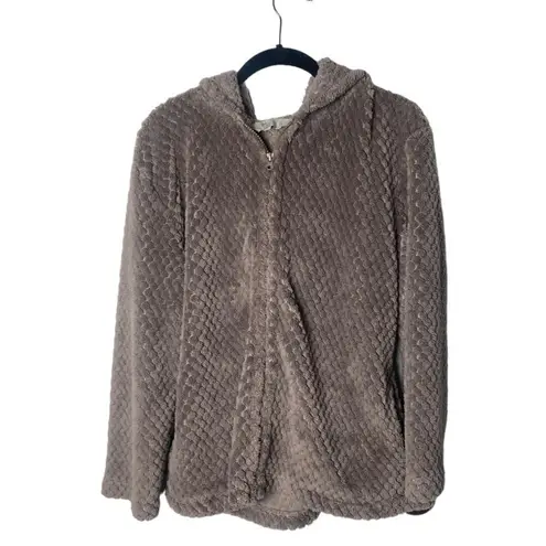 Love to Lounge Women’s Cozy Zip Up Hoodie Size S Textured Oversized Loungewear