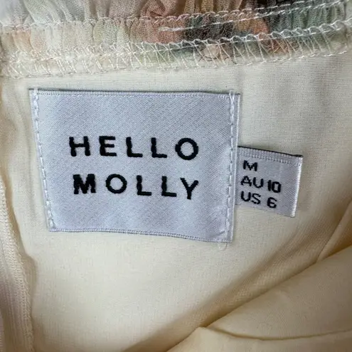 Hello Molly Floral Mini Dress Medium Ruched Cutout Sweetheart Party Cottagecore