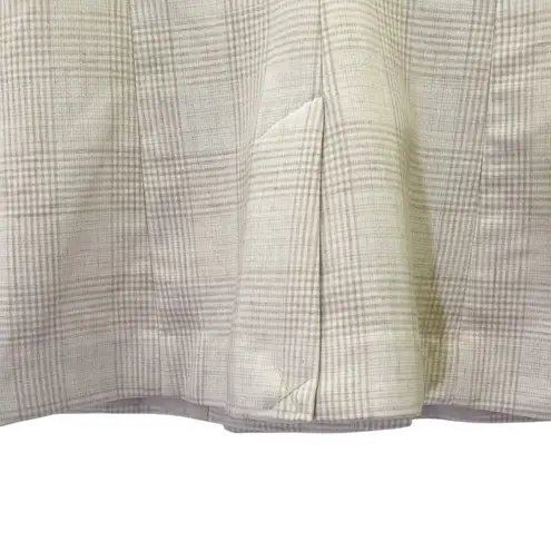 House of Harlow 1960 Long Double Breasted Blazer Cream & Tan Glen Plaid Size XS