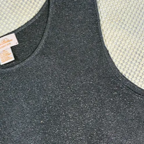 Brooks Brothers Metallic Sleeveless Top Tank Knit Shimmer Sparkle Women's Medium