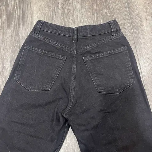 ZARA Womens Black Distressed Mom Jeans Size 2