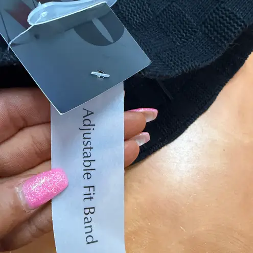 Nine West  Elegant Black Woven Hat