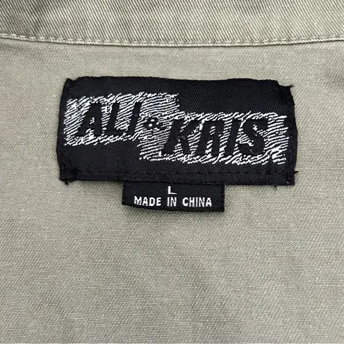 Ali & Kris ALI KRIS Olive Green Embellished Shoulder Utility Jacket