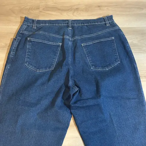 Denim + Co. Blue High Rise Straight Leg Jeans Women's Size 18W Cotton Spandex