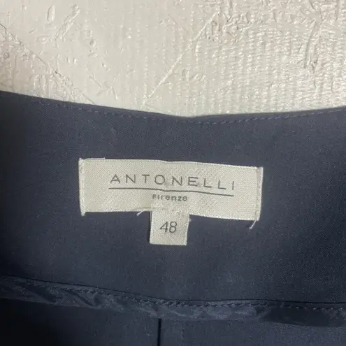 Antonelli Firenze Sheath navy blue 3/4 Sleeve Dress IT 48 US 12 Pockets Cotton
