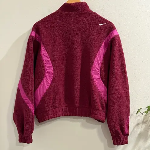Nike  Small Dark Beetroot & Cactus Archive Remix Sweatshirt Stitched Logo Fleece
